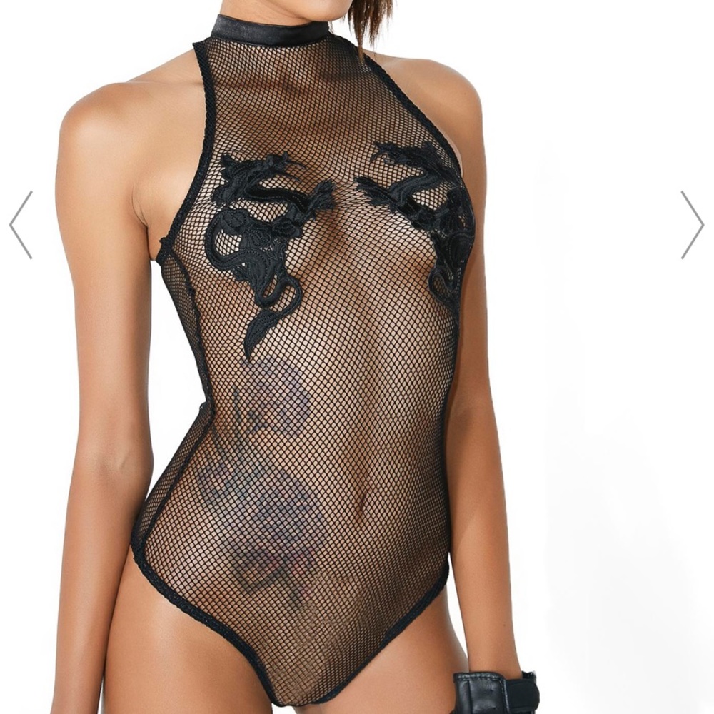 Dragon fishnet bodysuit - Dollskill